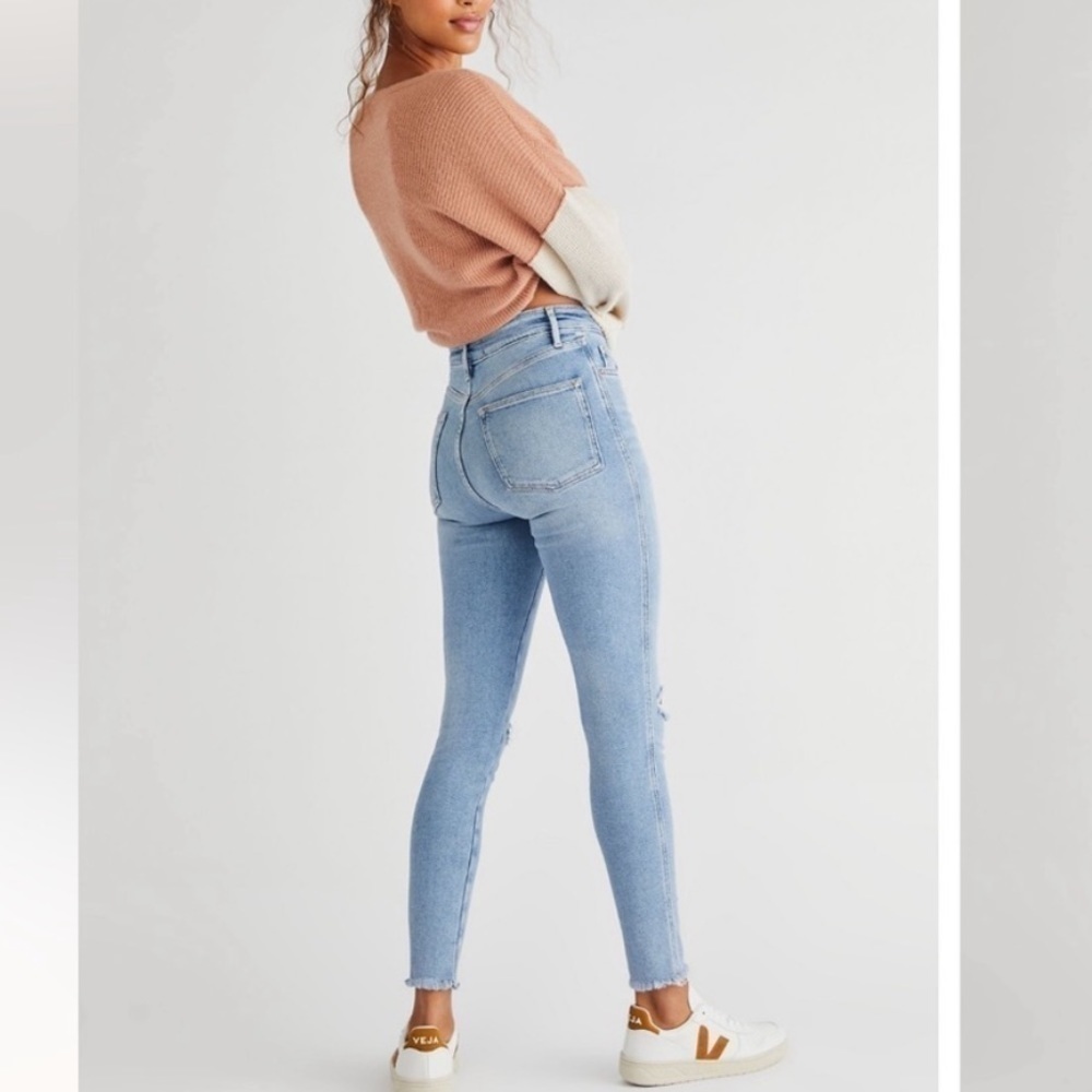 Free People High Rise Busted Knee Ankle Jeans - Picture 7 of 7